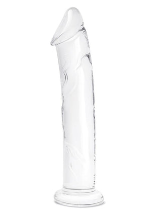 Glas Dildo Glass with Veins and Flat Base - Clear - 12in