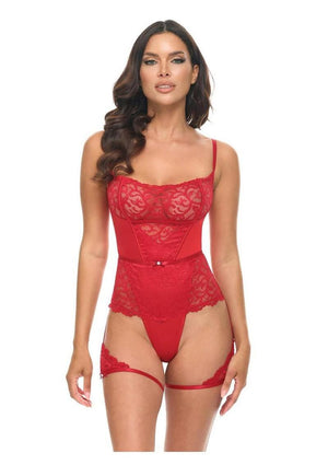 Oh LA LA Cheri Candice Teddy - Red - XLarge