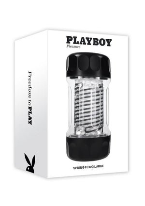 Playboy Spring Fling Rechargeable Stroker - Black/Clear - Large