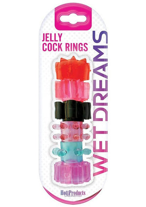 Pleasure Stars Jelly Cock Rings - Assorted Colors - 6 Pack