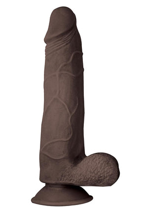Realcocks Dual Layered #4 Bendable Thick Dildo - Brown/Chocolate - 8in
