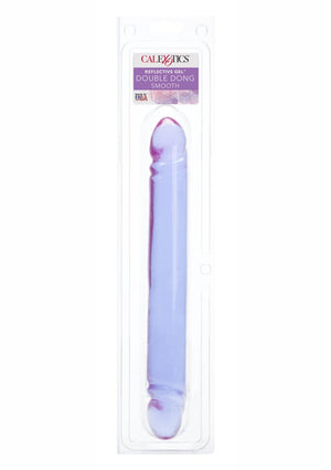 Reflective Gel Smooth Double Dildo - Purple - 12in