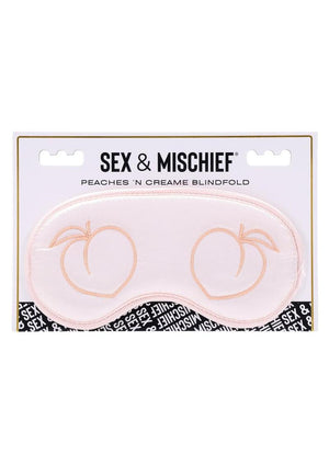 Sex and Mischief Peaches N Creame Blindfold - Ivory/Orange
