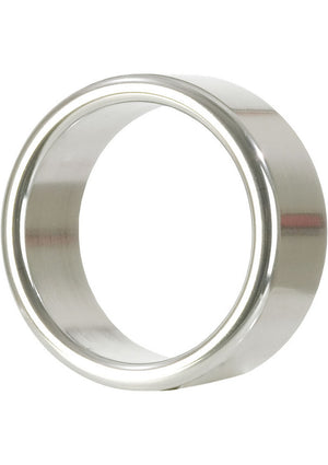 Alloy Metallic Cock Ring - Metal/Silver - Medium - 1.5in