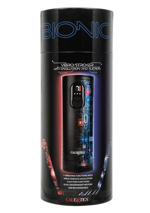 Bionic Vibro Stroker Rechargeable with Oscillation and Suction - Black