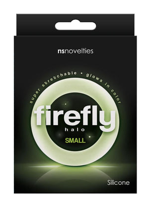 Firefly Halo Small Silicone Cock Ring - Clear/Glow In The Dark - Small