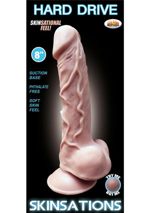 Hard Drive Skinsations Realistic Silicone Dildo - Vanilla - 8in