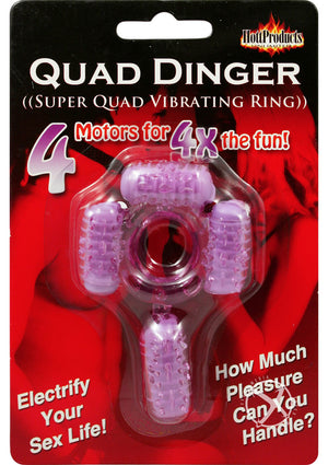 Humm Dinger Super Quad Vibrating Cock Ring - Purple