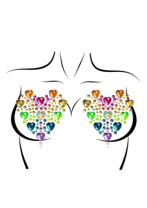 Leg Avenue Prism Nipple Jewels Stickers and Body Glitter (2 Packets - Multicolor