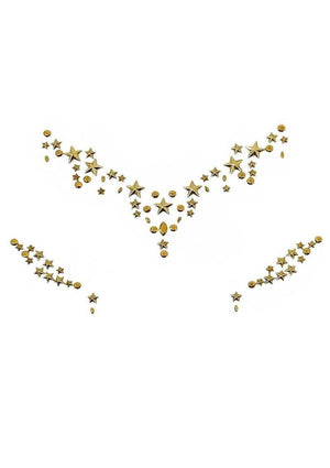 Leg Avenue Star Sign Face Jewels Sticker - Gold