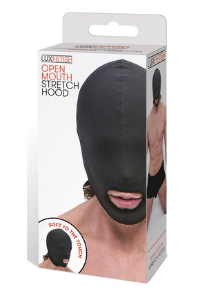 Lux Fetish Open Mouth Stretch Hood - Black