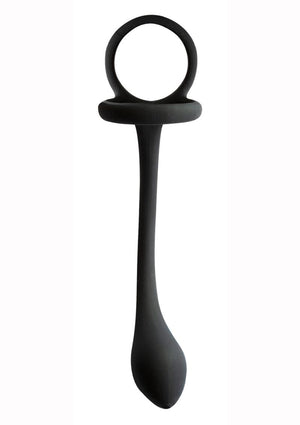 My Cock Ring Silicone Cock Ring with Butt Plug - Black