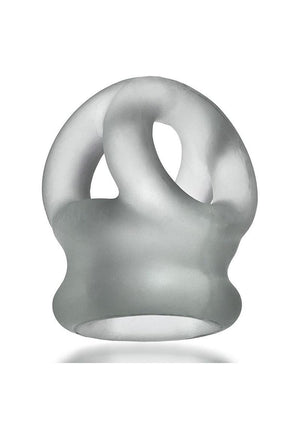 Oxballs Tri-Squeeze Silicone 3-Ring Ball Stretching Sling - Clear/Clear Ice