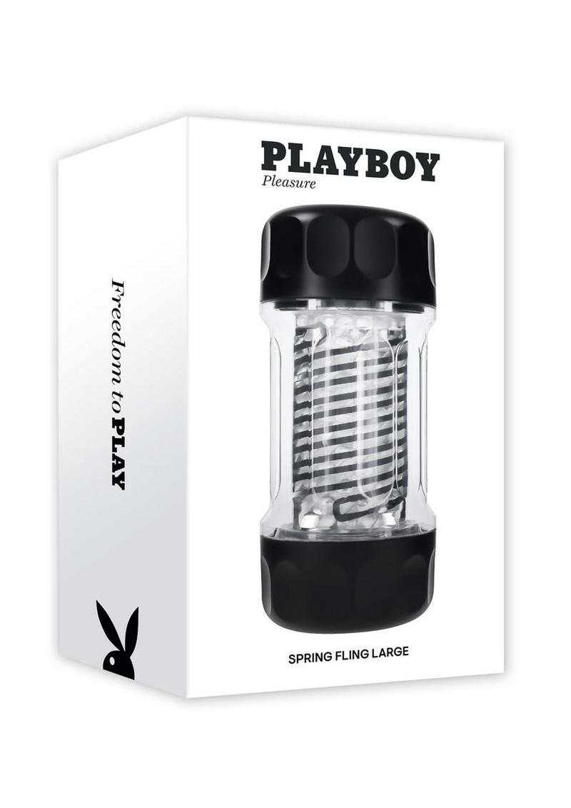 Playboy Spring Fling Rechargeable Stroker - Black/Clear - Large