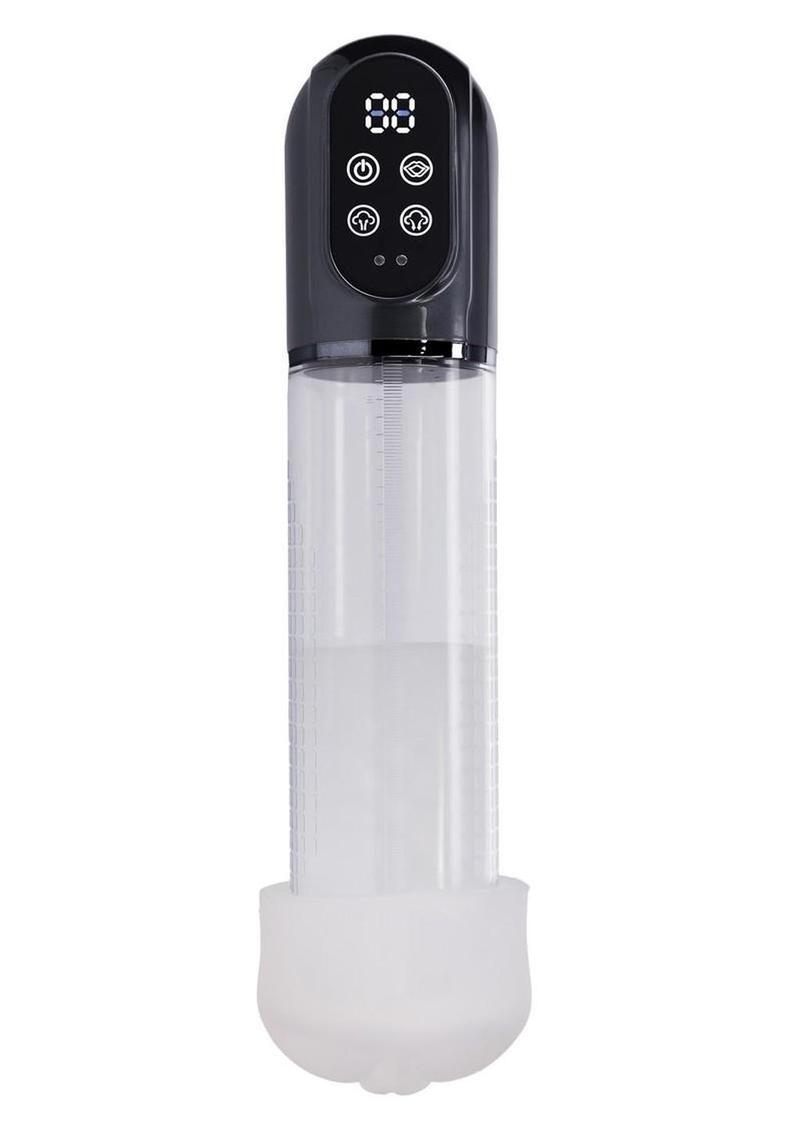 Pumped Engage 6 Function Automatic Rechargeable Penis Pump - Grey/Gun Metal