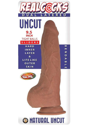 Realcocks Dual Layered Uncut Slider with Tight Balls - Caramel - 9.5in