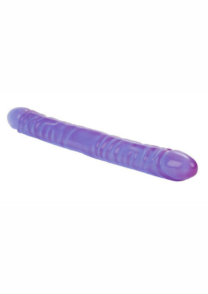 Reflective Gel Veined Double Dildo - Purple - 18in