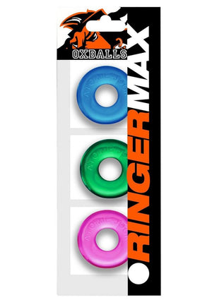 Ringer Max Cock Ring (3 Pack) - Neon Assorted - Assorted Colors