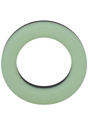 Rock Solid The Big O Glow In The Dark Silicone Cock Ring - Black/Glow In The Dark/Green