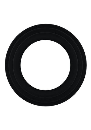 Rock Solid Tri-Pack Silicone Gasket Cock Ring - Black