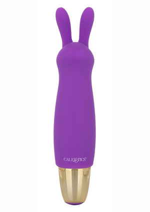 Slay #Buzzme Rechargeable Silicone Rabbit Ears Bullet Vibrator - Purple