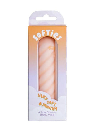 Softies Dual Silicone Rechargeable Body Bullet Vibrator - Orange - 4in