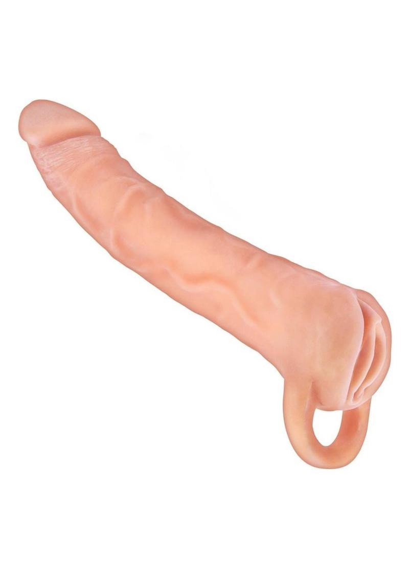 The Great Extender 2 In 1 Extender and Masturbator - Vanilla - 8in
