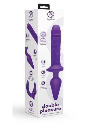 Together Toys Double Pleasure Rechargeable Silicone Couples Vibrator - Purple